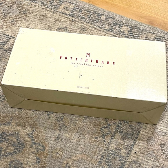 Pottery Barn “JOY” Stocking Holder Brass Gold Tone - Picture 10 of 10